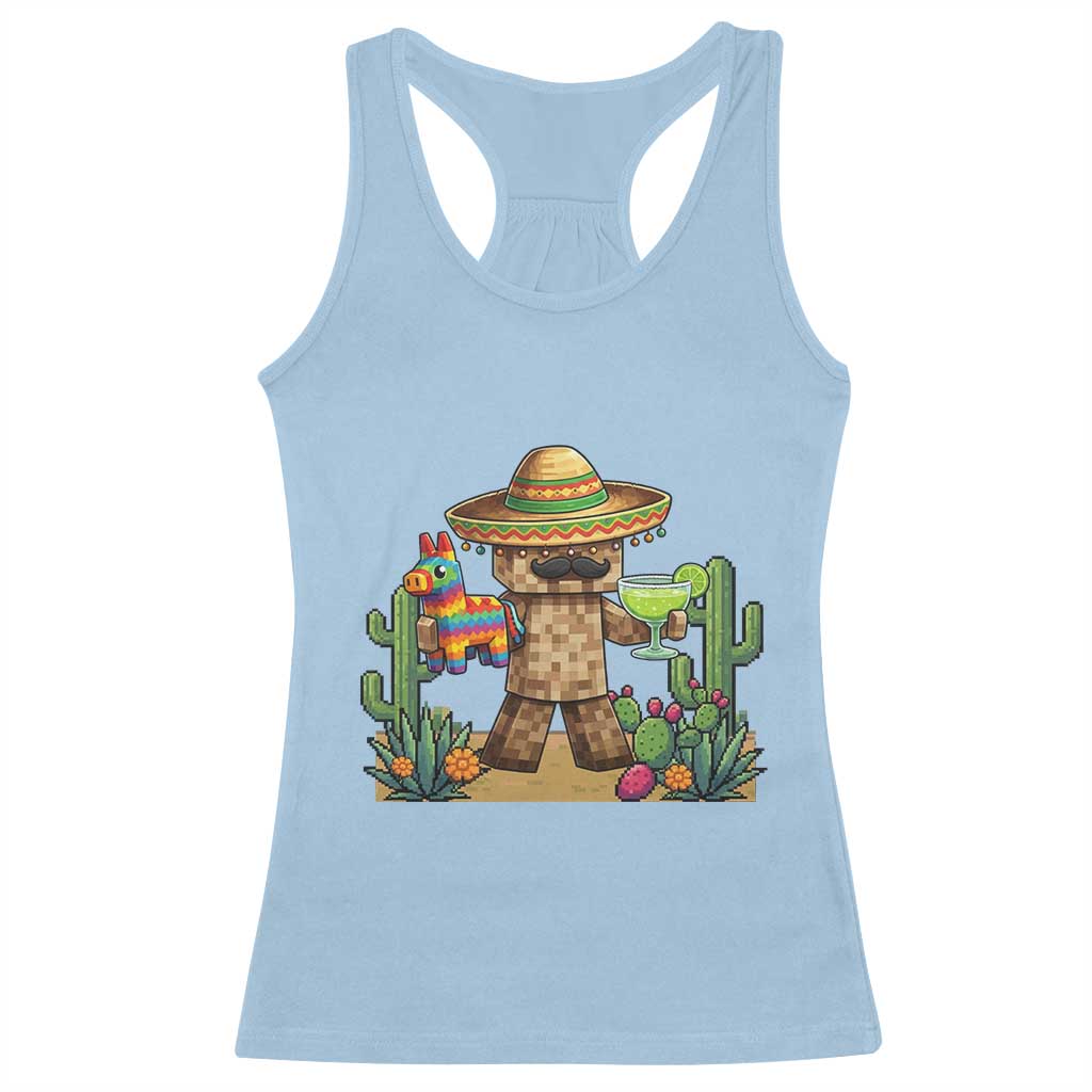 Cinco De Mayo Mexican Gamer Racerback Tank Top Video Game Fiesta Gift TS12 Light Blue Print Your Wear