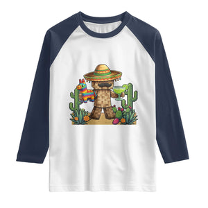 Cinco De Mayo Mexican Gamer Raglan Shirt Video Game Fiesta Gift TS12 White Navy Print Your Wear