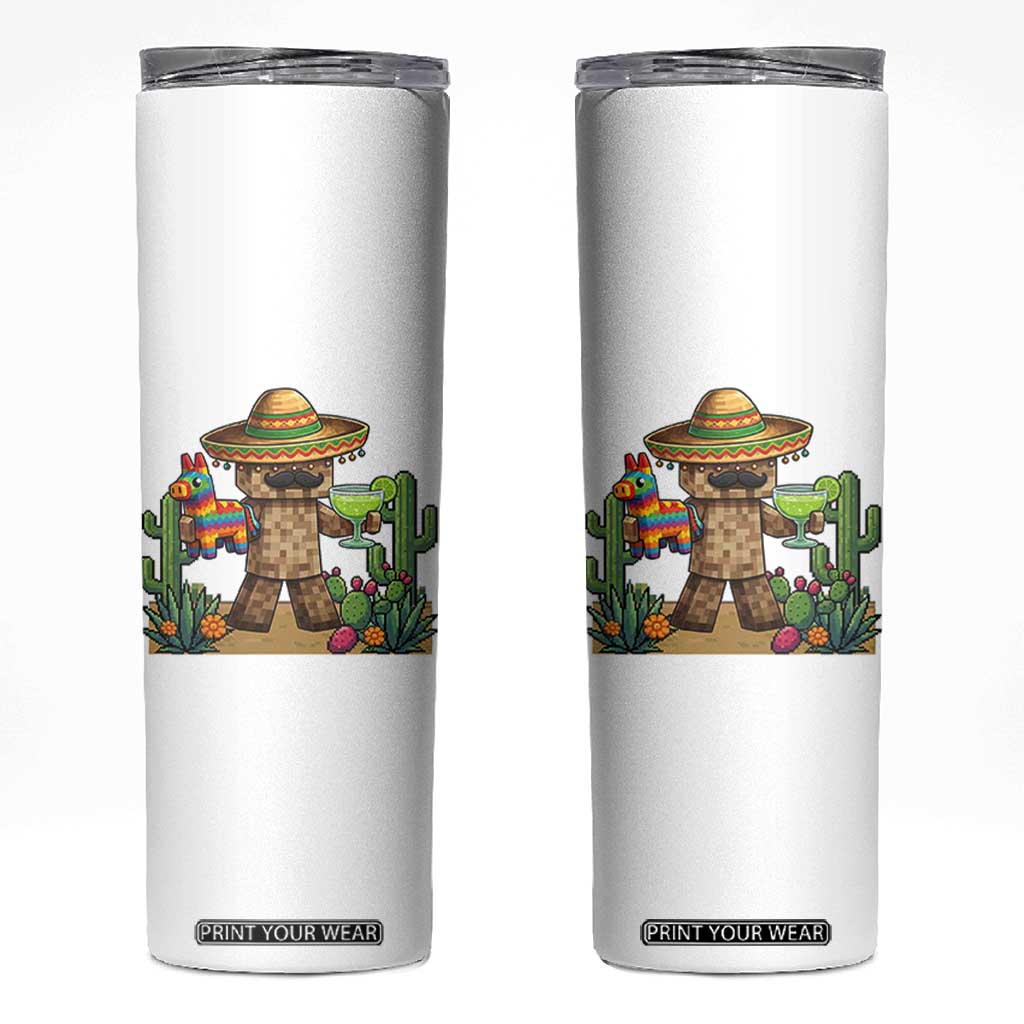 Cinco De Mayo Mexican Gamer Skinny Tumbler Video Game Fiesta Gift TS12 White Print Your Wear