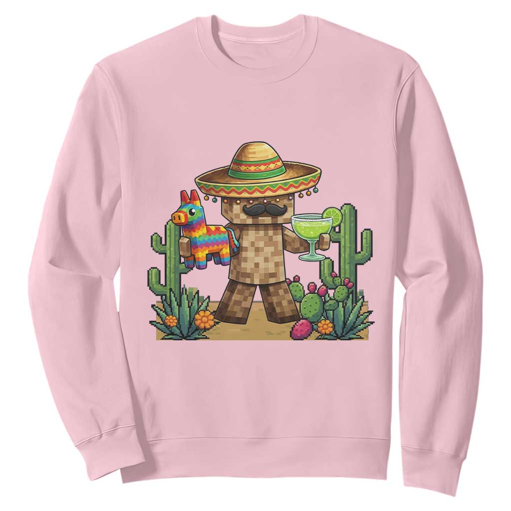 Cinco De Mayo Mexican Gamer Sweatshirt Video Game Fiesta Gift TS12 Light Pink Print Your Wear
