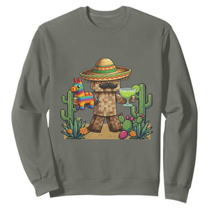 Cinco De Mayo Mexican Gamer Sweatshirt Video Game Fiesta Gift TS12 Military Green Print Your Wear