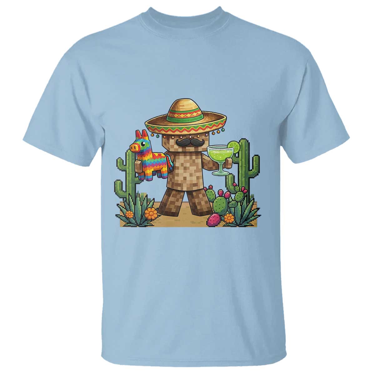 Cinco De Mayo Mexican Gamer T Shirt Video Game Fiesta Gift TS12 Light Blue Print Your Wear