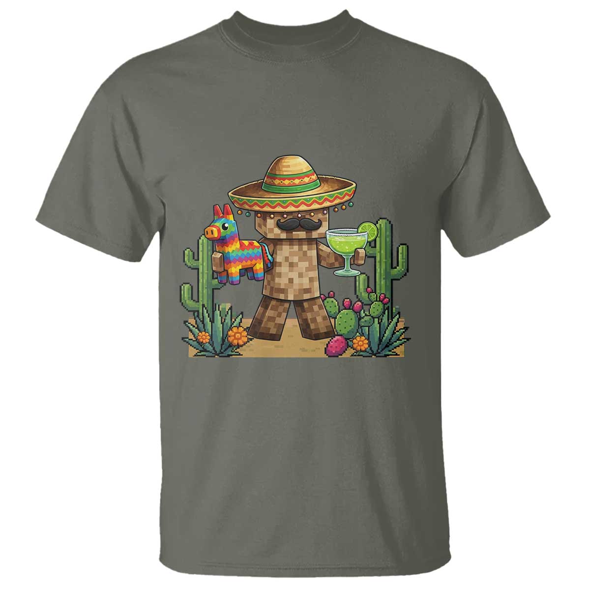 Cinco De Mayo Mexican Gamer T Shirt Video Game Fiesta Gift TS12 Military Green Print Your Wear