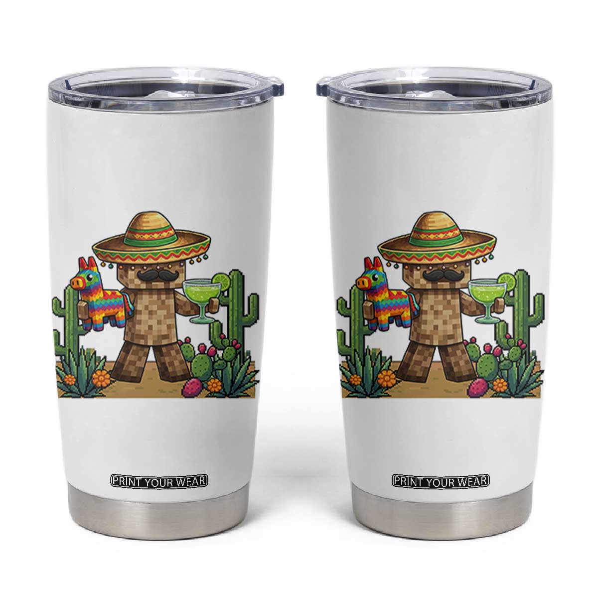 Cinco De Mayo Mexican Gamer Tumbler Cup Video Game Fiesta Gift TS12 White Print Your Wear