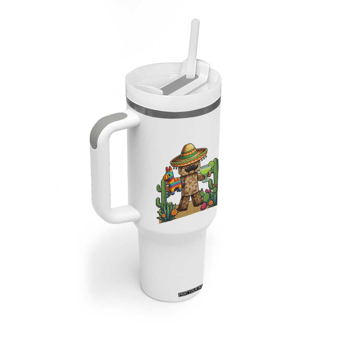 Cinco De Mayo Mexican Gamer Tumbler With Handle Video Game Fiesta Gift TS12 Print Your Wear