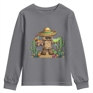 Cinco De Mayo Mexican Gamer Youth Sweatshirt Video Game Fiesta Gift TS12 Charcoal Print Your Wear