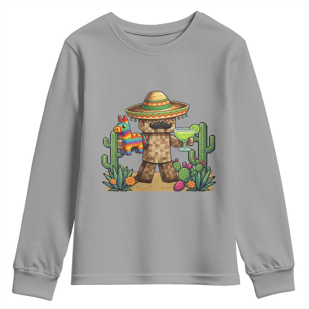 Cinco De Mayo Mexican Gamer Youth Sweatshirt Video Game Fiesta Gift TS12 Sport Gray Print Your Wear