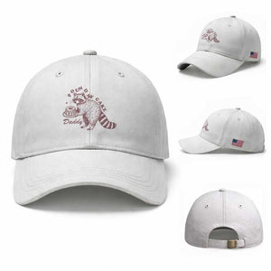 Funny Raccoon Adult Humor Gag Gift Baseball Cap Pound My Cake Daddy TS12 Baseball Cap Universal Fit White Print Your Wear