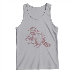 Funny Raccoon Adult Humor Gag Gift Tank Top Pound My Cake Daddy TS12 Athletic Heather Print Your Wear
