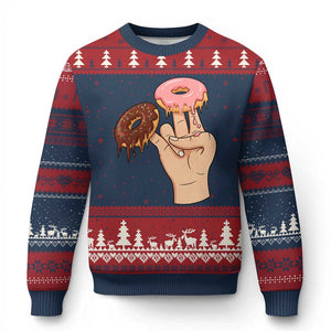 2 In The Pink 1 In The Stink Ugly Christmas Sweater Funny Donut Adult Humor TS12 Navy Red Print Your Wear