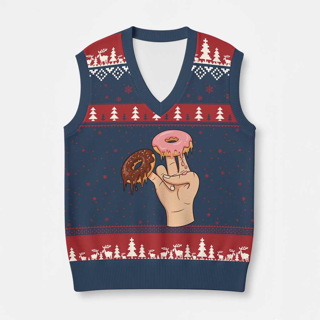 2 In The Pink 1 In The Stink V-Neck Knit Sweater Vest Funny Donut Adult Humor TS12 Navy Red Print Your Wear