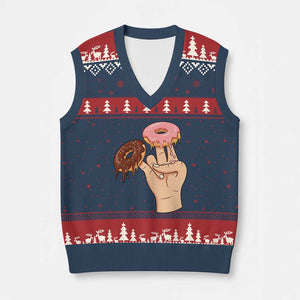 2 In The Pink 1 In The Stink V-Neck Knit Sweater Vest Funny Donut Adult Humor TS12 Navy Red Print Your Wear