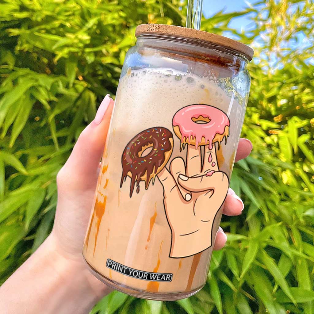2 In The Pink 1 In The Stink Glass Can Funny Donut Adult Humor TS12 White Print Your Wear