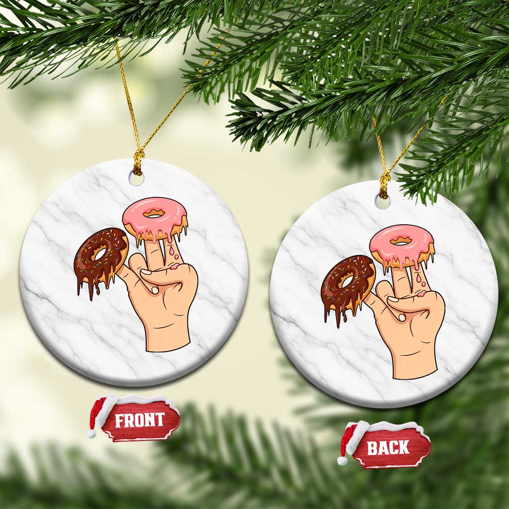 2 In The Pink 1 In The Stink Ceramic Ornament Funny Donut Adult Humor TS12 1pc White Marble Print Your Wear