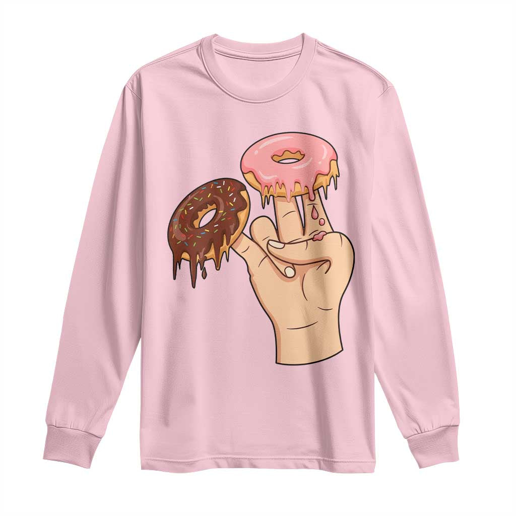 2 In The Pink 1 In The Stink Long Sleeve Shirt Funny Donut Adult Humor TS12 Light Pink Print Your Wear