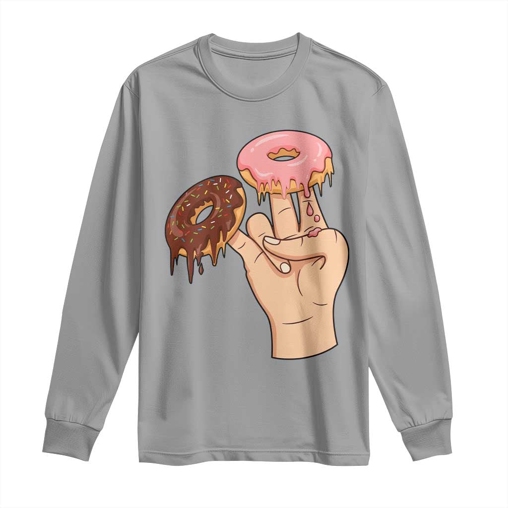 2 In The Pink 1 In The Stink Long Sleeve Shirt Funny Donut Adult Humor TS12 Sport Gray Print Your Wear