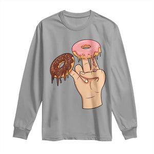 2 In The Pink 1 In The Stink Long Sleeve Shirt Funny Donut Adult Humor TS12 Sport Gray Print Your Wear