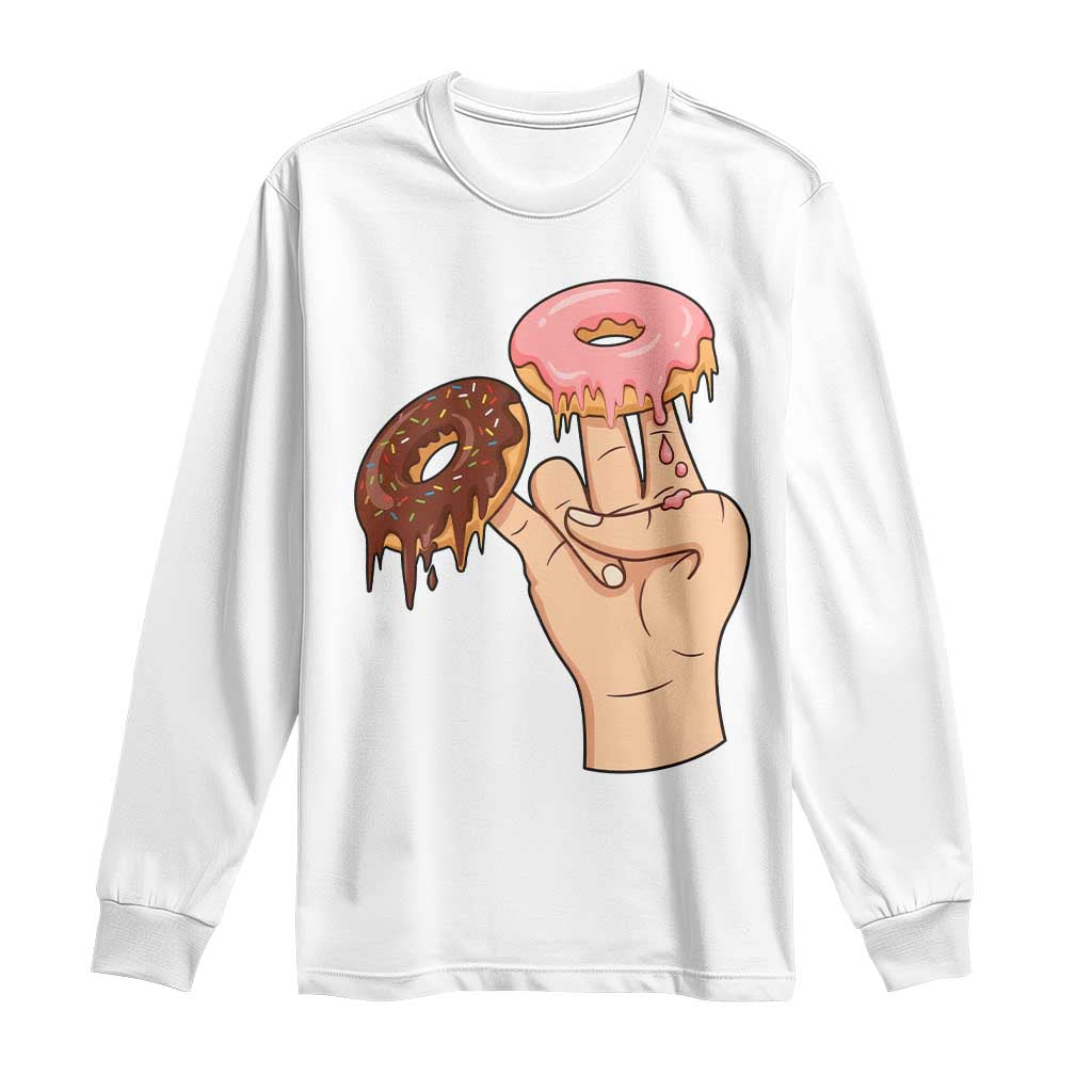 2 In The Pink 1 In The Stink Long Sleeve Shirt Funny Donut Adult Humor TS12 White Print Your Wear