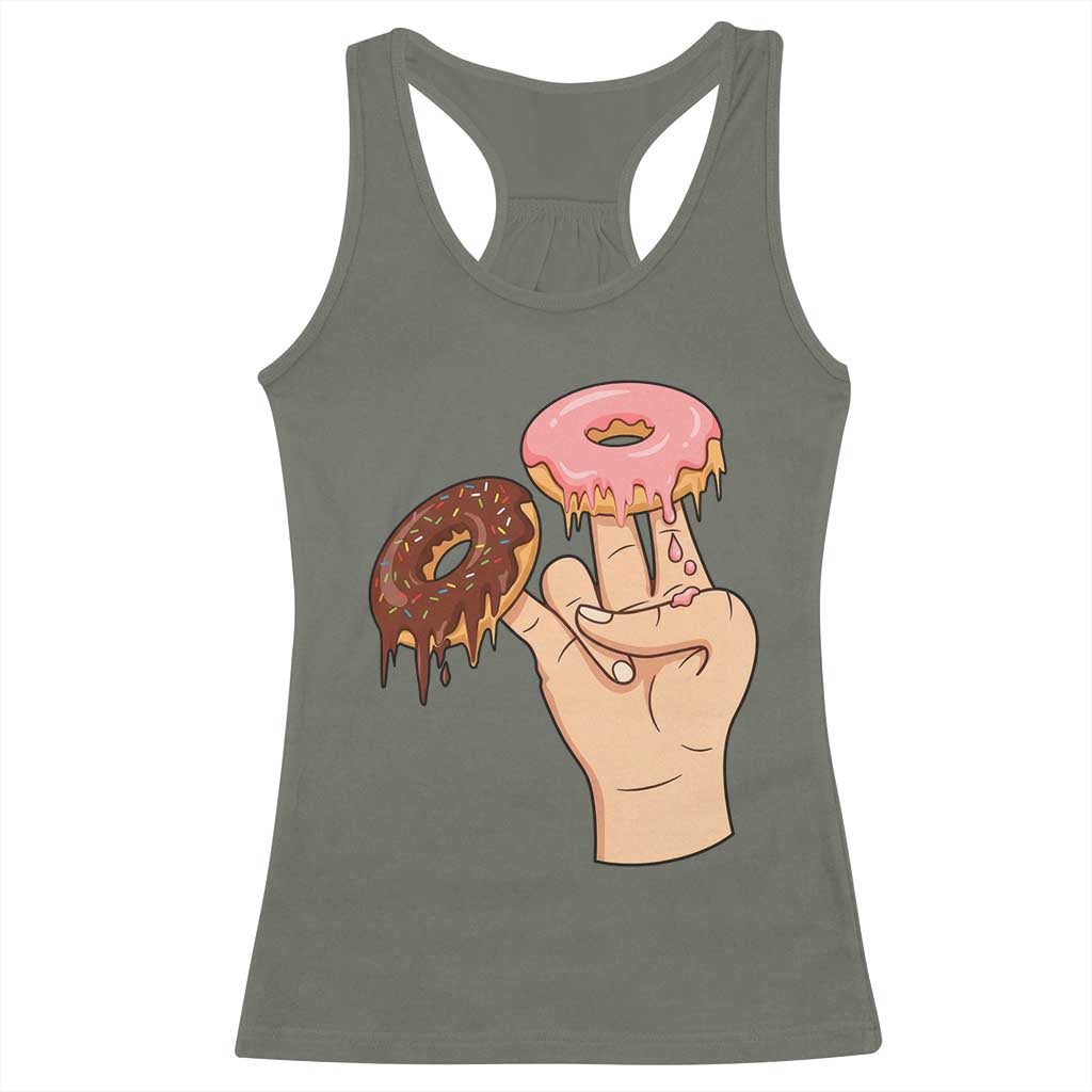 2 In The Pink 1 In The Stink Racerback Tank Top Funny Donut Adult Humor TS12 Military Green Print Your Wear