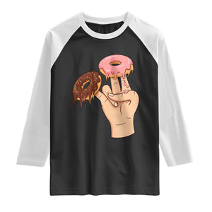 2 In The Pink 1 In The Stink Raglan Shirt Funny Donut Adult Humor TS12 Black White Print Your Wear