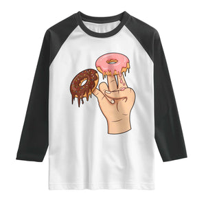 2 In The Pink 1 In The Stink Raglan Shirt Funny Donut Adult Humor TS12 White Black Print Your Wear