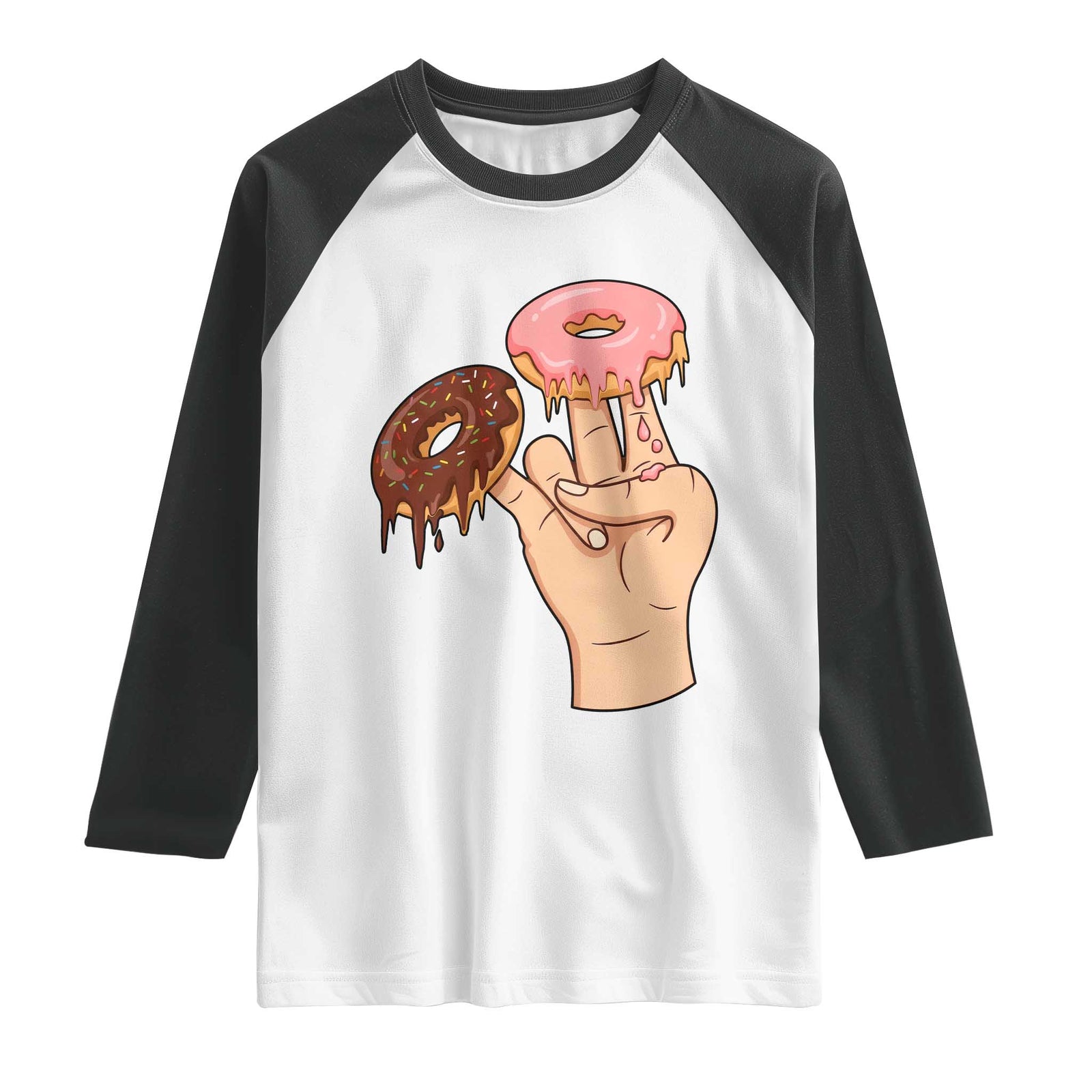 2 In The Pink 1 In The Stink Raglan Shirt Funny Donut Adult Humor TS12 White Black Print Your Wear