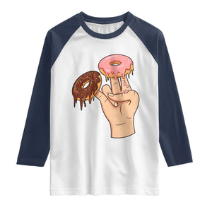 2 In The Pink 1 In The Stink Raglan Shirt Funny Donut Adult Humor TS12 White Navy Print Your Wear