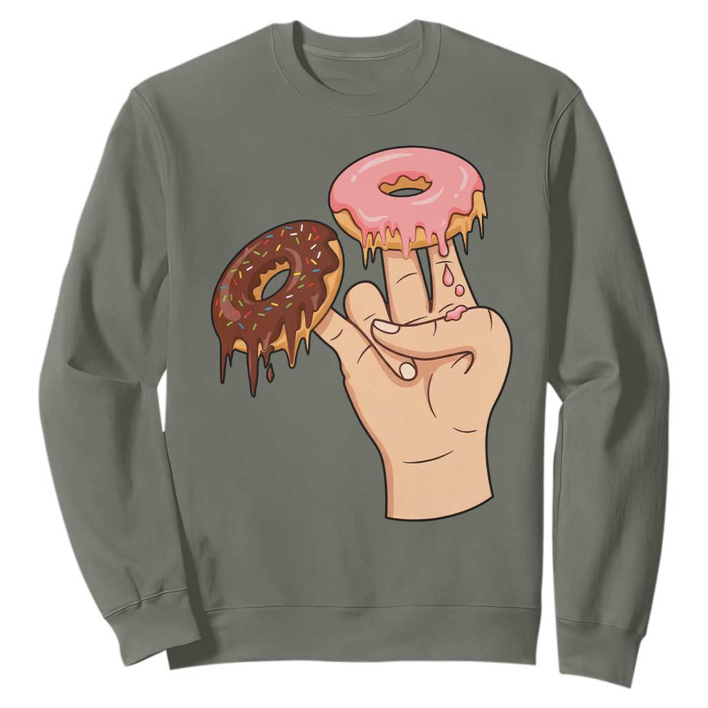 2 In The Pink 1 In The Stink Sweatshirt Funny Donut Adult Humor TS12 Military Green Print Your Wear