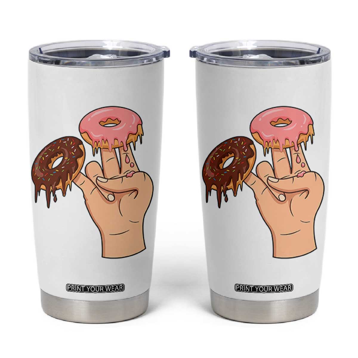 2 In The Pink 1 In The Stink Tumbler Cup Funny Donut Adult Humor TS12 White Print Your Wear