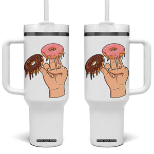 2 In The Pink 1 In The Stink Tumbler With Handle Funny Donut Adult Humor TS12 One Size: 40 oz White Print Your Wear