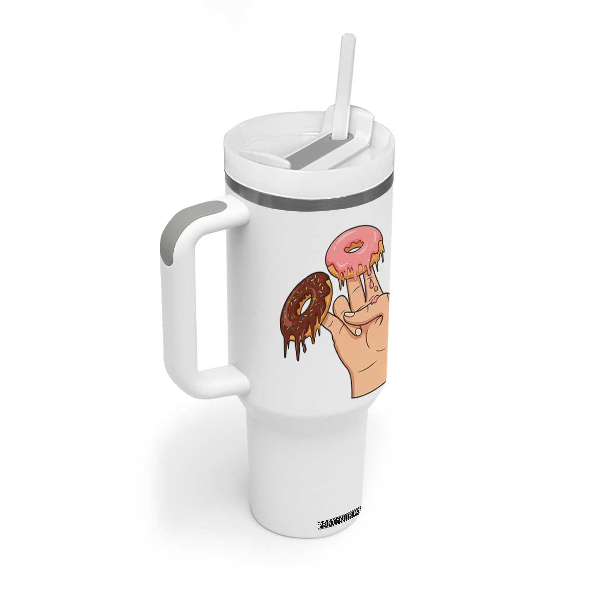 2 In The Pink 1 In The Stink Tumbler With Handle Funny Donut Adult Humor TS12 Print Your Wear