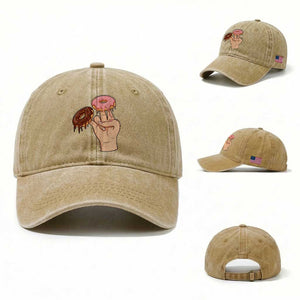 2 In The Pink 1 In The Stink Washed Cotton Baseball Cap Funny Donut Adult Humor TS12 Washed Cap Universal Fit Khaki Print Your Wear