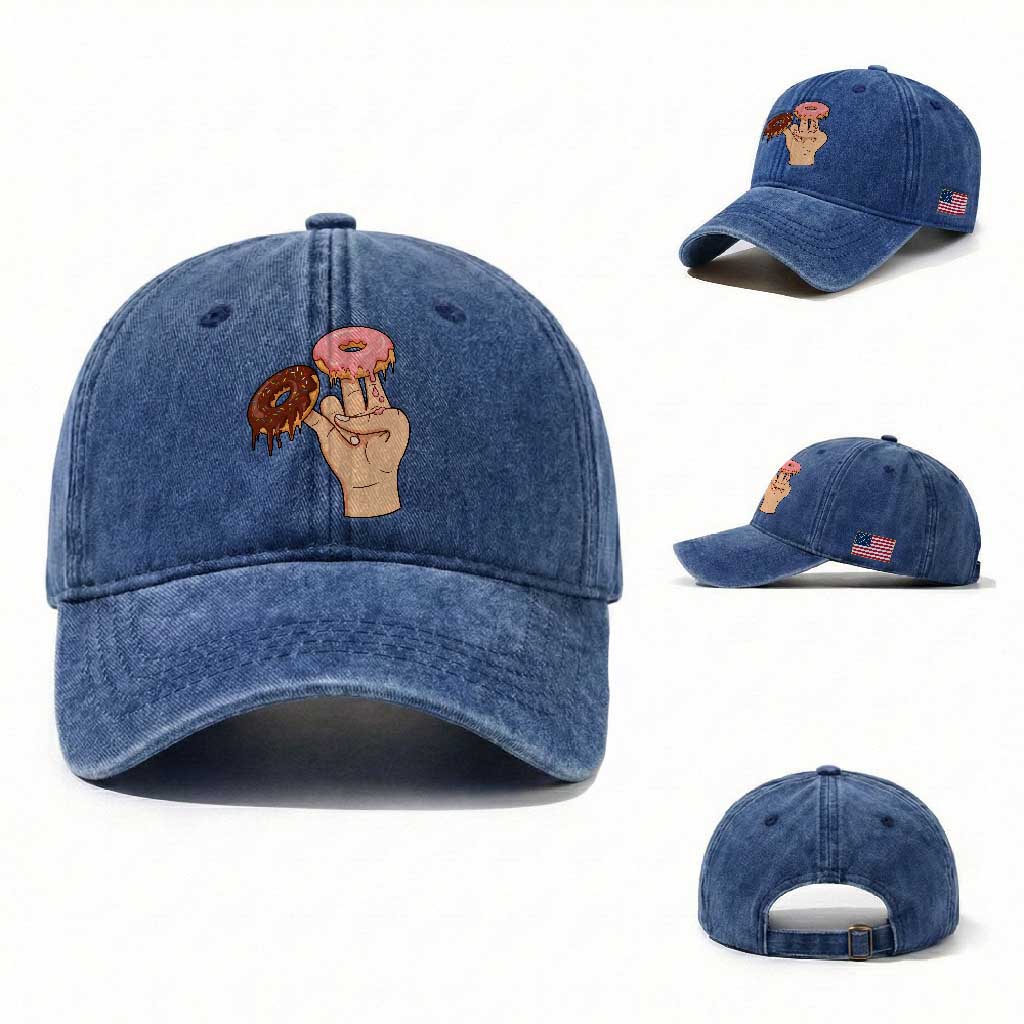2 In The Pink 1 In The Stink Washed Cotton Baseball Cap Funny Donut Adult Humor TS12 Washed Cap Universal Fit Royal Blue Print Your Wear
