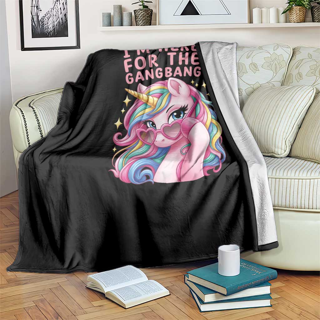Funny Adult Humor Throw Blanket I Am Here For The Gangb*ng TS12 Print Your Wear