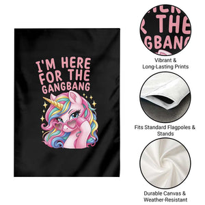 Funny Adult Humor Garden Flag I Am Here For The Gangb*ng TS12 Print Your Wear