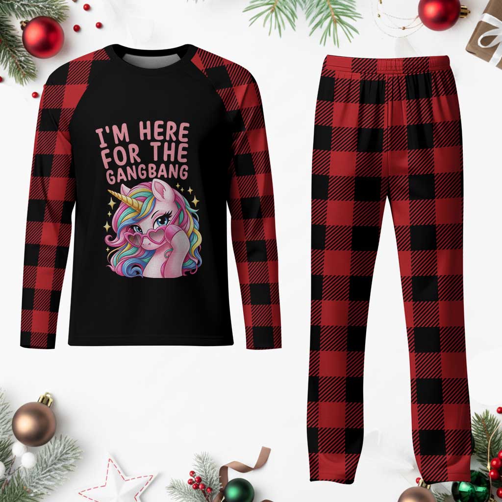 Funny Adult Humor Plaid Pajama Set I Am Here For The Gangb*ng TS12 Buffalo Plaid Print Your Wear