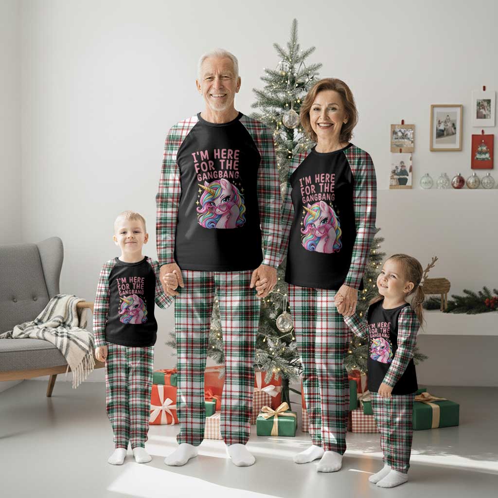 Funny Adult Humor Plaid Pajama Set I Am Here For The Gangb*ng TS12 Christmas Plaid Print Your Wear
