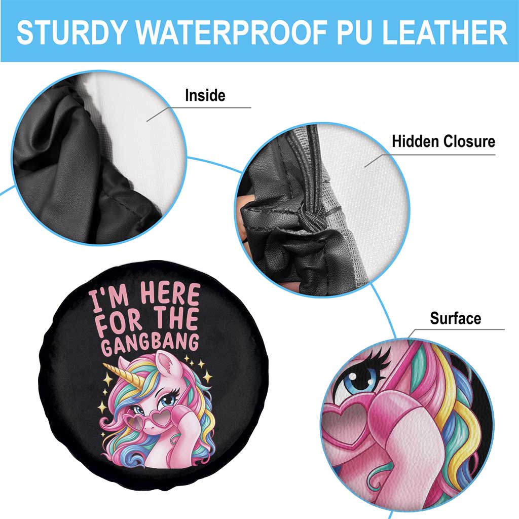 Funny Adult Humor Spare Tire Cover I Am Here For The Gangb*ng TS12 Print Your Wear