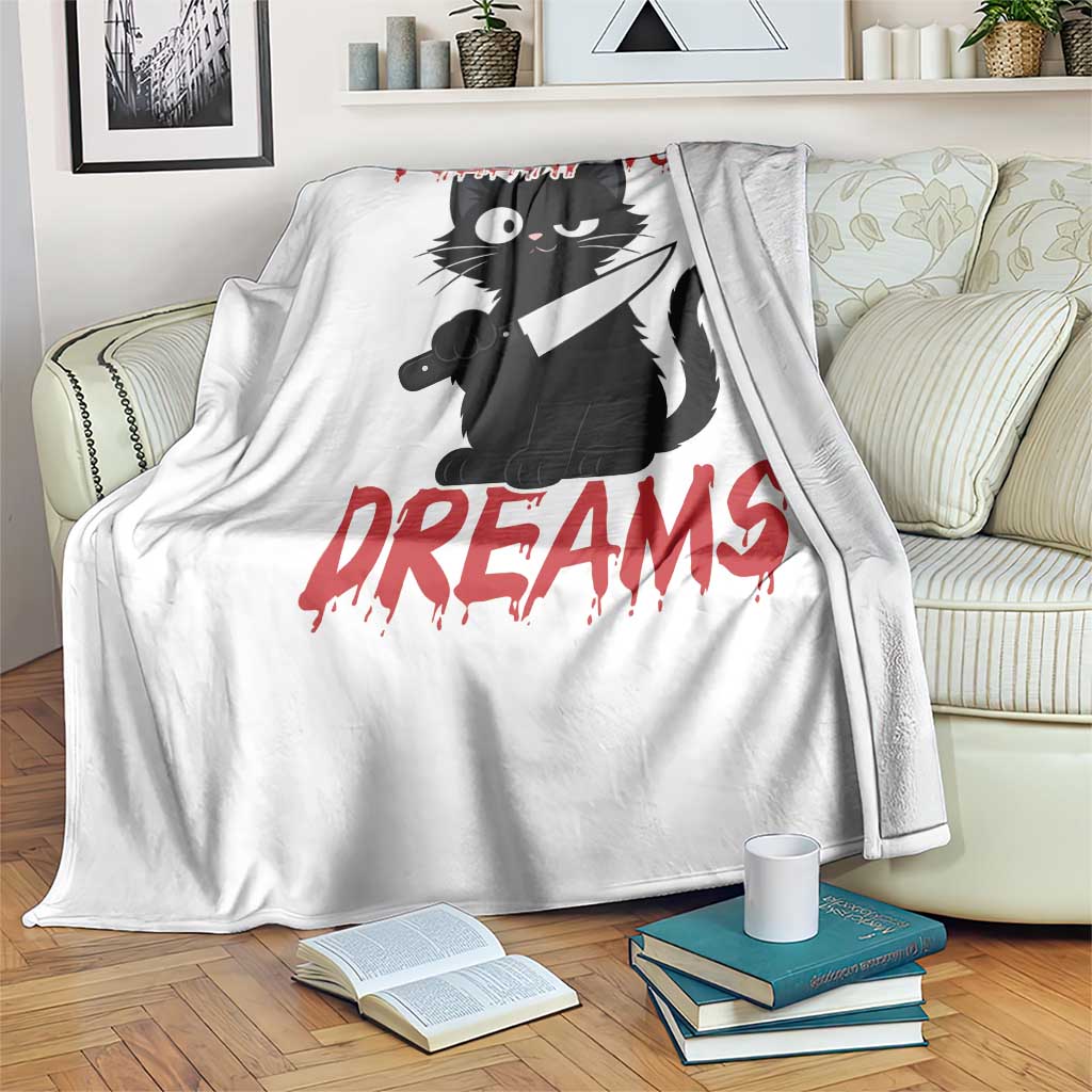 Killer Black Cat Halloween Throw Blanket Follow Your Dreams TS12 Print Your Wear