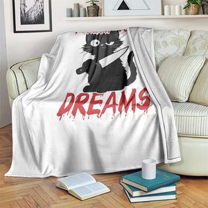 Killer Black Cat Halloween Throw Blanket Follow Your Dreams TS12 Print Your Wear