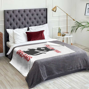 Killer Black Cat Halloween Throw Blanket Follow Your Dreams TS12 Print Your Wear