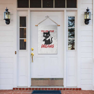 Killer Black Cat Halloween Garden Flag Follow Your Dreams TS12 Print Your Wear
