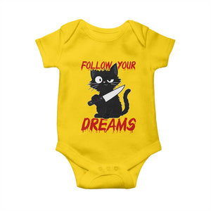Killer Black Cat Halloween Baby Onesie Follow Your Dreams TS12 Daisy Print Your Wear