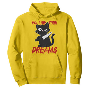 Killer Black Cat Halloween Hoodie Follow Your Dreams TS12 Daisy Print Your Wear