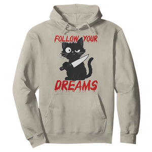 Killer Black Cat Halloween Hoodie Follow Your Dreams TS12 Sand Print Your Wear