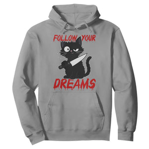 Killer Black Cat Halloween Hoodie Follow Your Dreams TS12 Sport Gray Print Your Wear