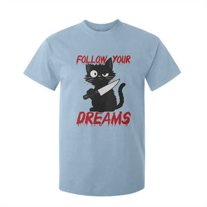 Killer Black Cat Halloween T Shirt For Kid Follow Your Dreams TS12 Light Blue Print Your Wear