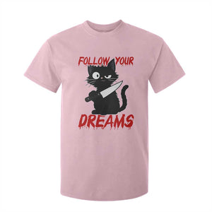 Killer Black Cat Halloween T Shirt For Kid Follow Your Dreams TS12 Light Pink Print Your Wear