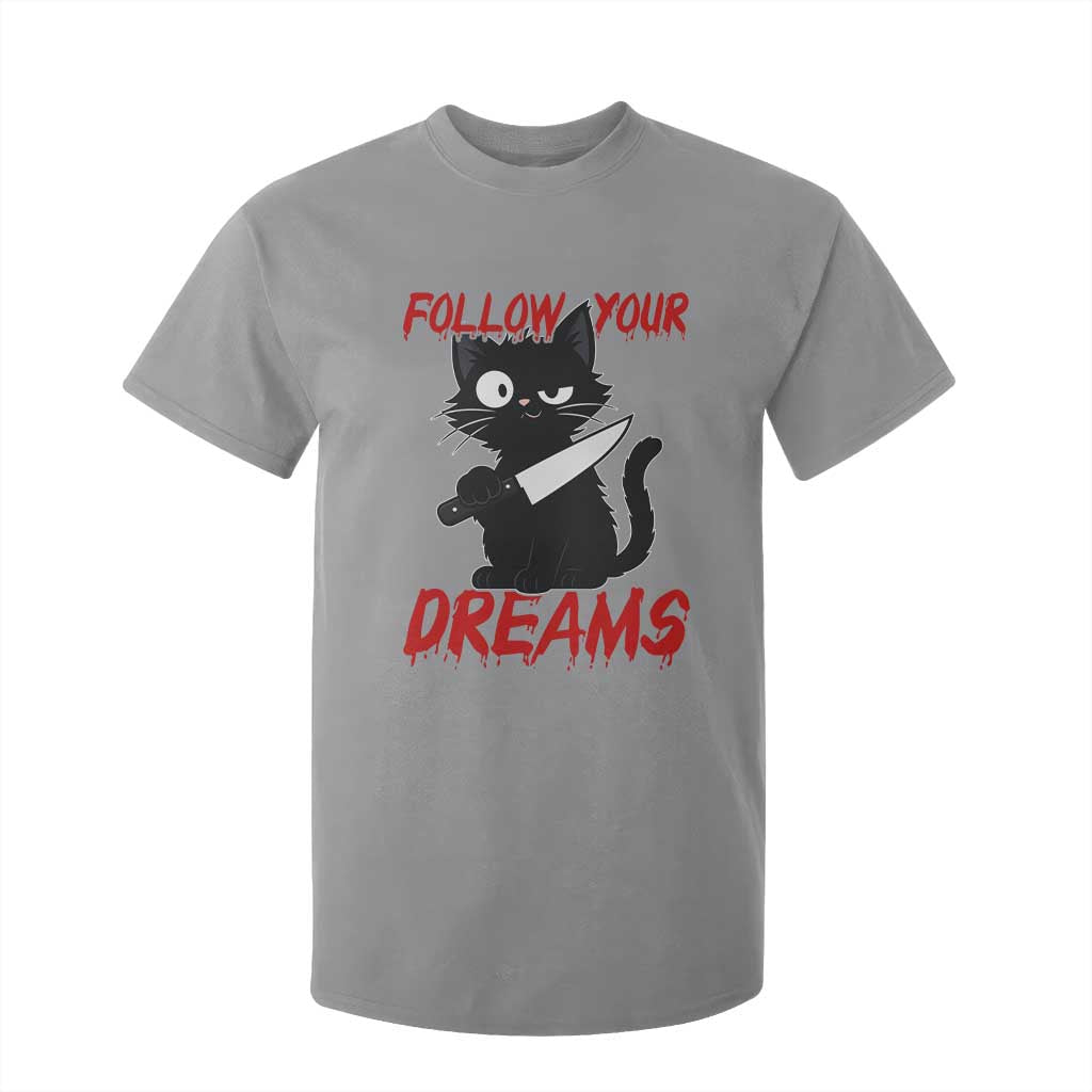 Killer Black Cat Halloween T Shirt For Kid Follow Your Dreams TS12 Sport Gray Print Your Wear