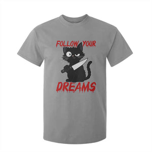 Killer Black Cat Halloween T Shirt For Kid Follow Your Dreams TS12 Sport Gray Print Your Wear
